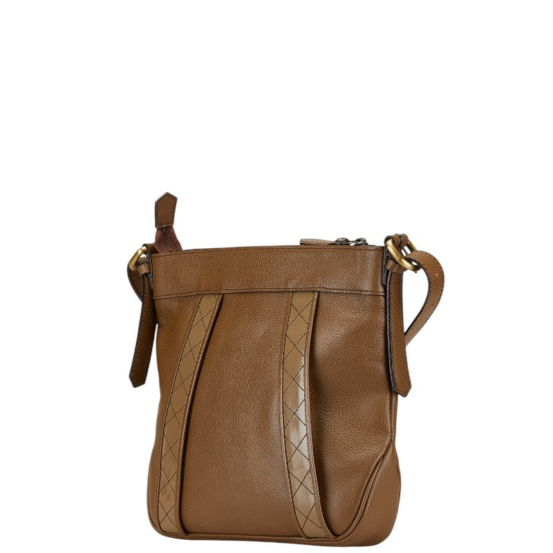 Burberry Nova Check Leather Shoulder Bag