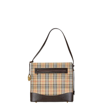 Burberry Nova Check Shadow Horse Canvas Leather Shoulder Bag