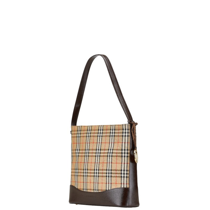 Burberry Nova Check Shadow Horse Canvas Leather Shoulder Bag