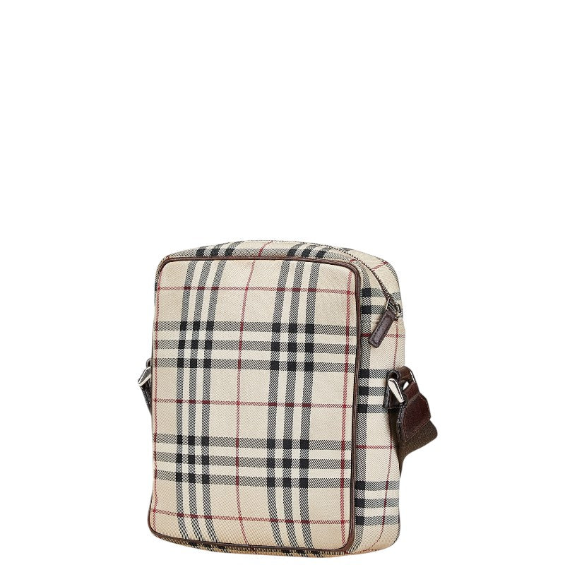 Burberry Nova Check Canvas Leather Shoulder Bag