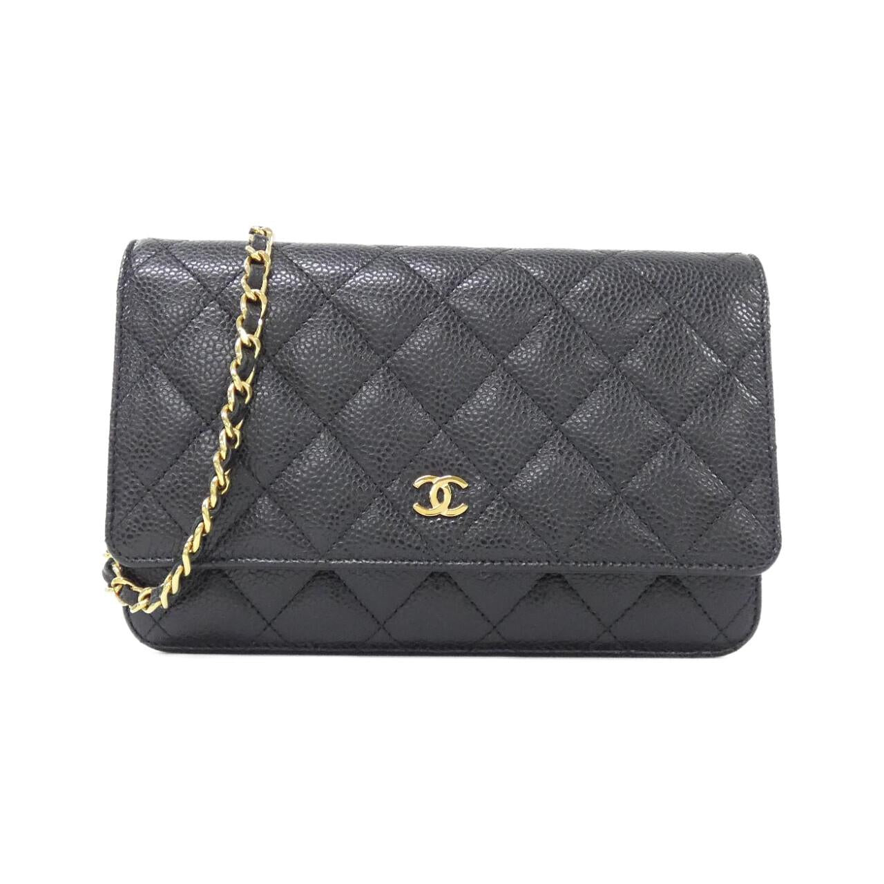 Chanel Timeless Classic Caviar Skin Chain Wallet