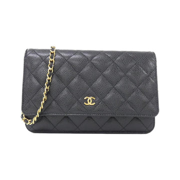 Chanel Timeless Classic Caviar Skin Chain Wallet