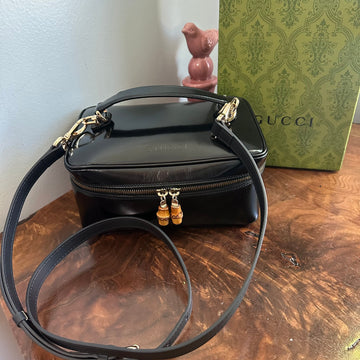 The Junco Crossbody/Clutch - Larger Prestige Totes Bags Gucci Bamboo Cosmetic Bag in Black Leather