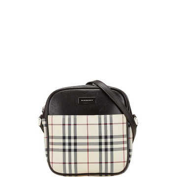 Burberry Nova Check Canvas Leather Shoulder Bag