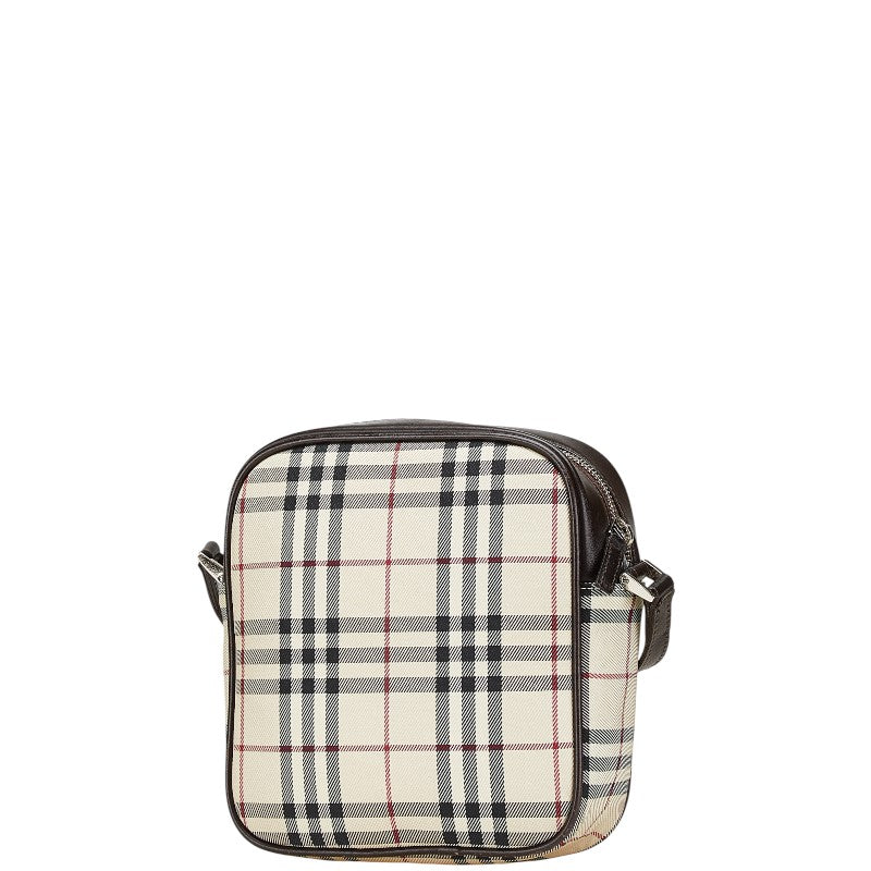 Burberry Nova Check Canvas Leather Shoulder Bag