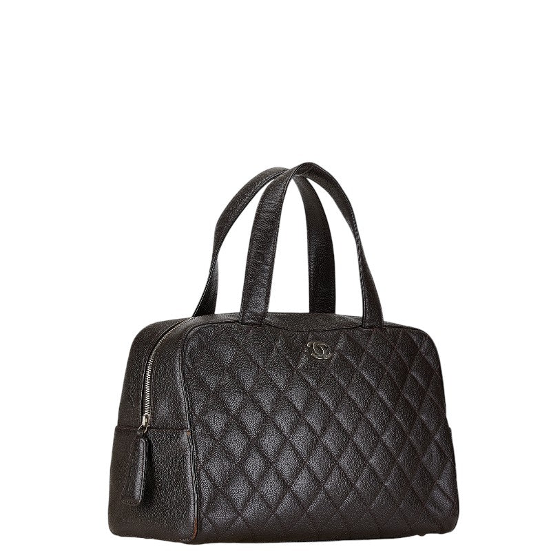 Chanel Caviar Skin Coco Mark Mini Boston Handbag