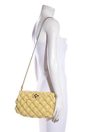 Valentino Garavani Spike Me Yellow Quilted Rockstud Cross-Body