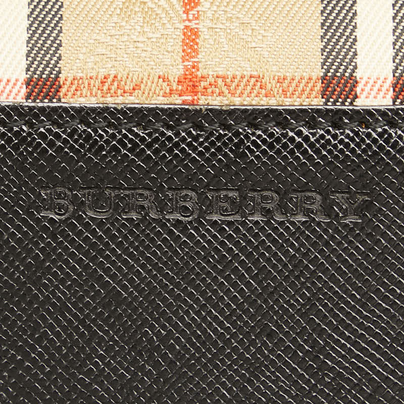 Burberry Nova Check Shadow Horse Handbag Canvas Leather