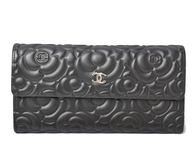 Chanel Camellia Lambskin Long Wallet A82283