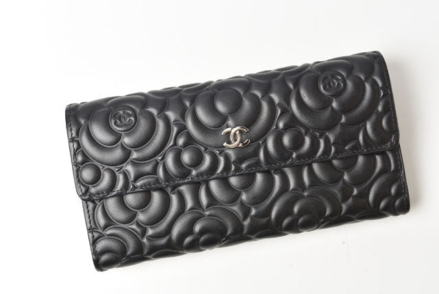Chanel Camellia Lambskin Long Wallet A82283