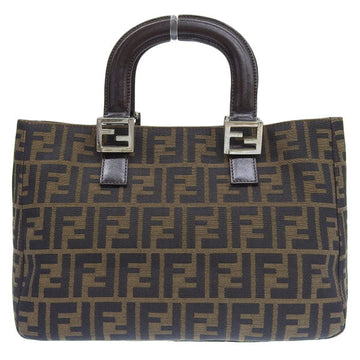 FENDI Ff Pattern Logo Plate Tote Bag Brown