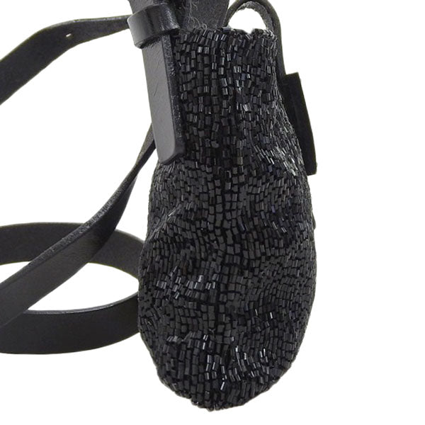 FENDI Beads Mamma Baguette Shoulder Bag Black