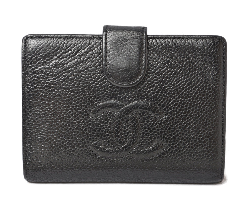 Chanel Caviar Skin Vintage Wallet Black