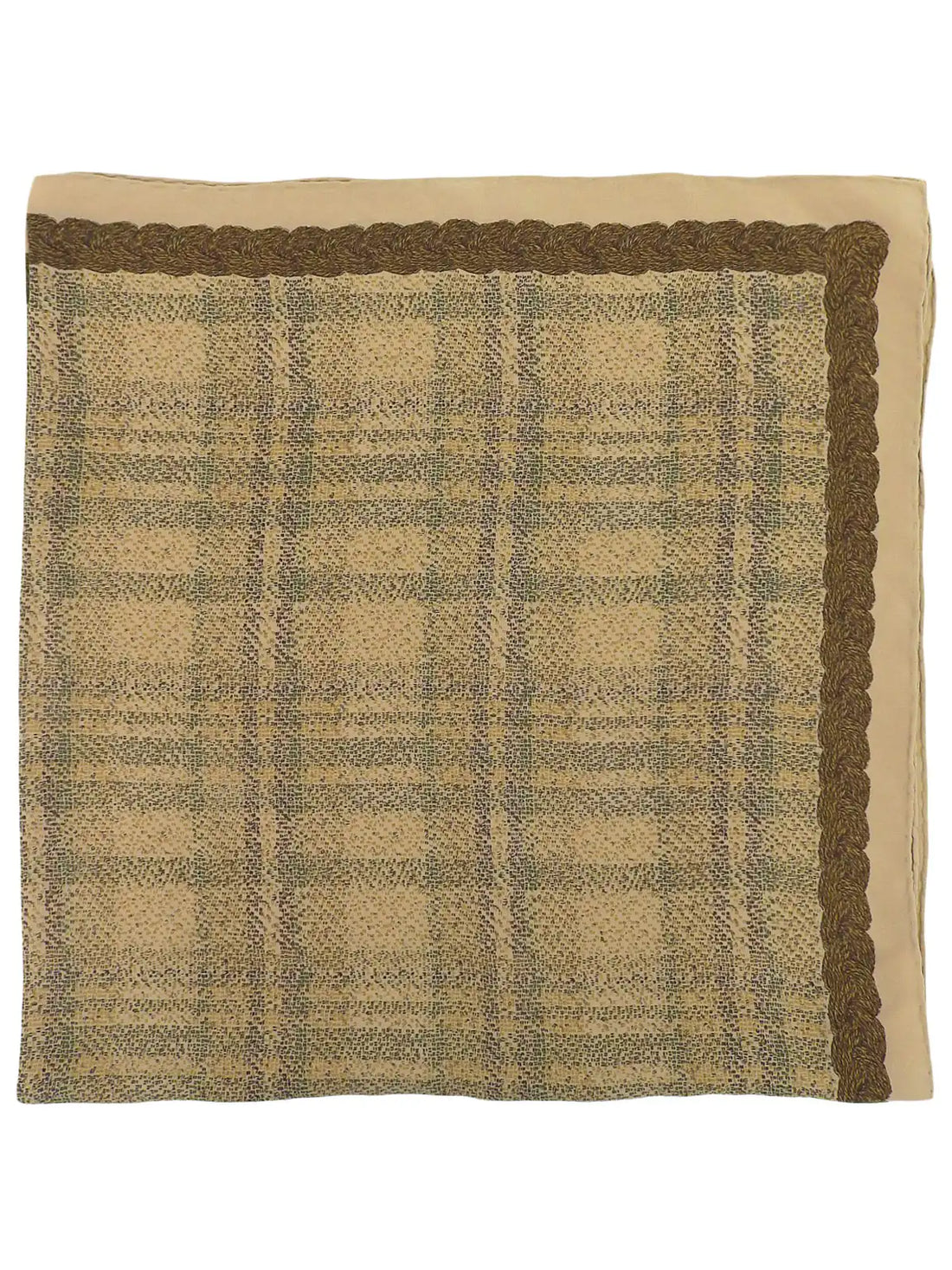 Top Quality Chanel Plaid Pattern Scarf Beige