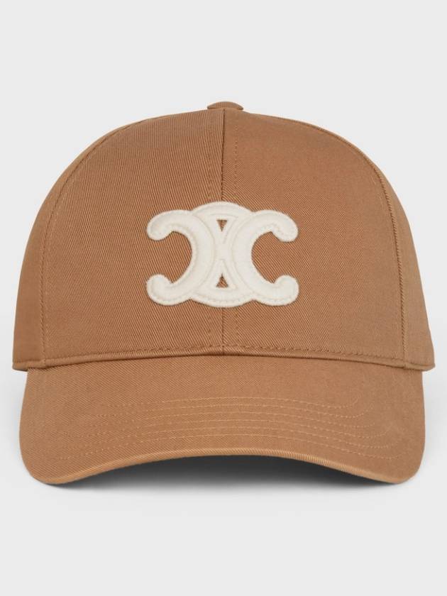 CELINE Triomphe Cotton Ball Cap Toffee