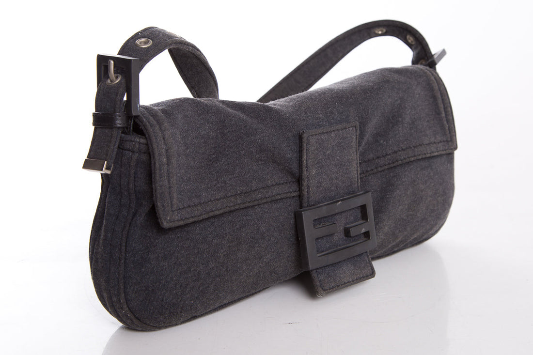 Fendi Grey Jersey Baguette Handbag