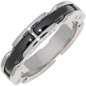 Chanel K18WG Black Ceramic Ultra Collection Ring J3092