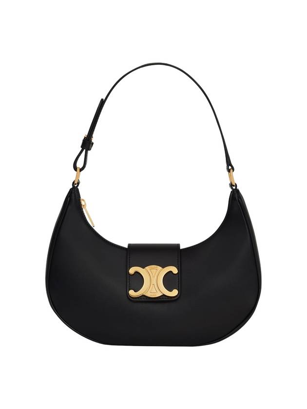 CELINE Ava Triomphe Smooth Calfskin Shoulder Bag Black