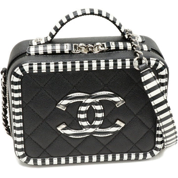 Chanel CC Filigree Caviar Skin 2way Shoulder Bag