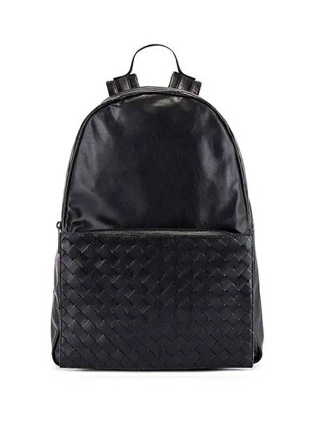 Bottega Veneta Intrecciato Leather Backpack Black