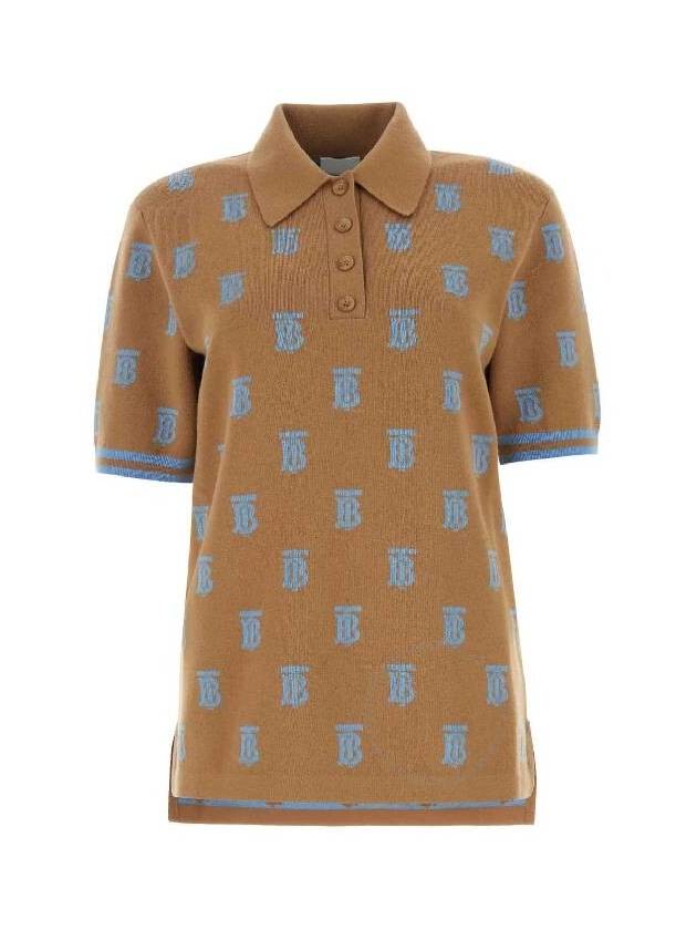 Burberry Monogram Short Sleeve Polo Shirt Camel