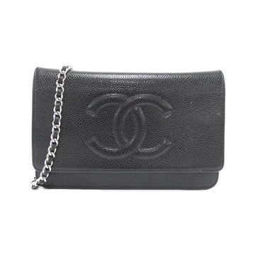Chanel Timeless CC Line Caviar Skin Chain Wallet