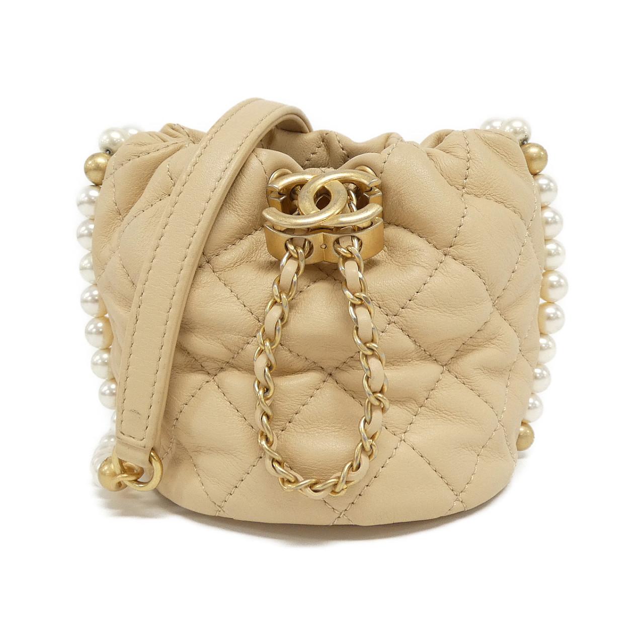 Chanel AS2529 Calfskin Faux Pearl Shoulder Bag
