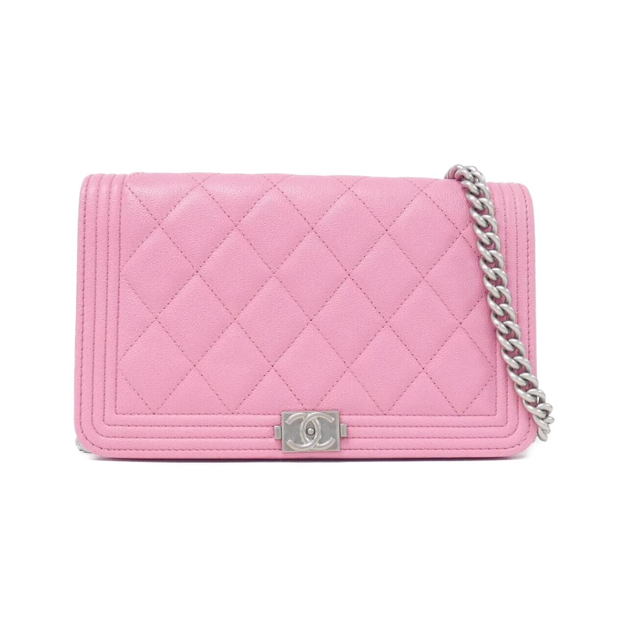 Chanel Boy Chanel Caviar Skin Wallet on Chain