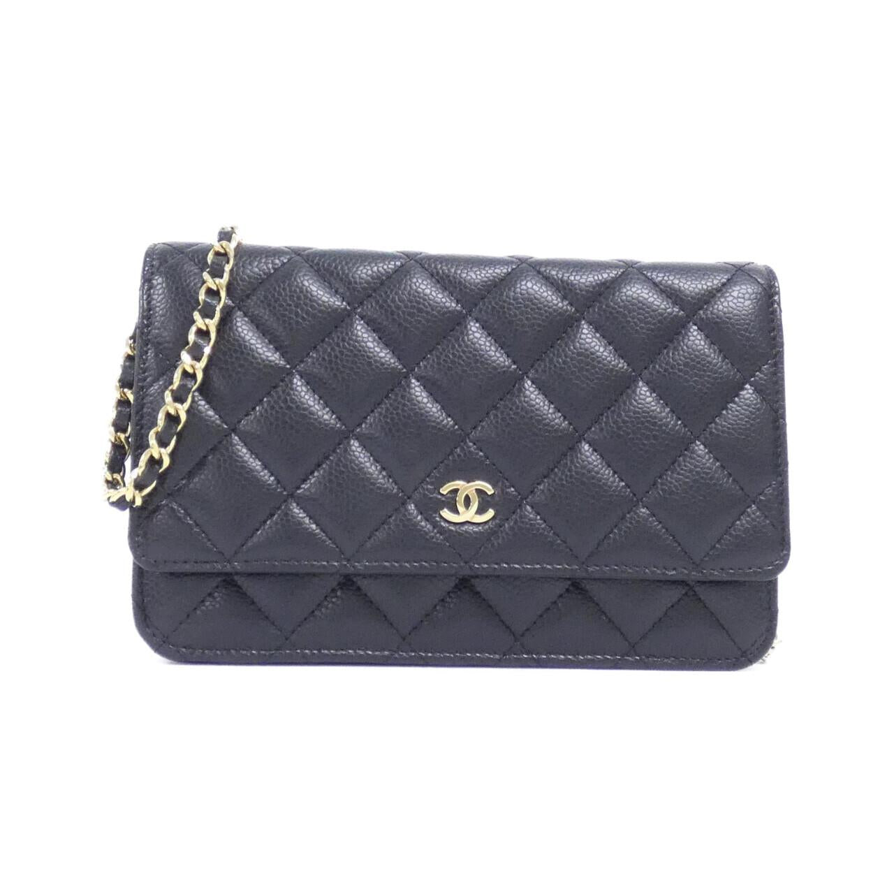 Chanel Timeless Classic Caviar Skin Chain Wallet