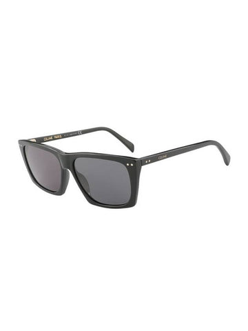 CELINE Eyewear Logo Square Acetate Sunglasses Black
