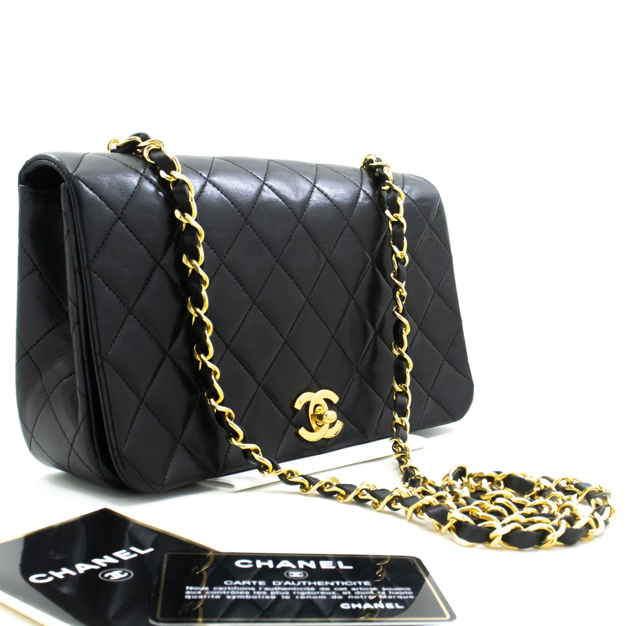 Top Quality Chanel Full New Chain Shoulder Bag Black Quilted Lambskin Leather