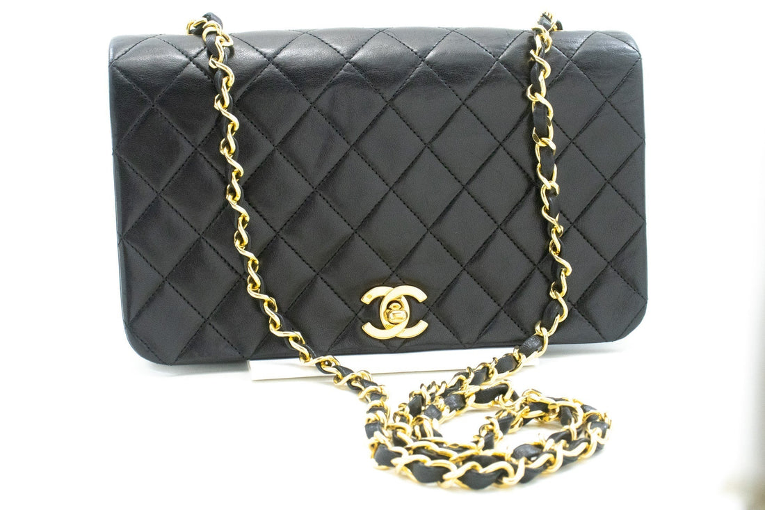 Top Quality Chanel Full New Chain Shoulder Bag Black Quilted Lambskin Leather