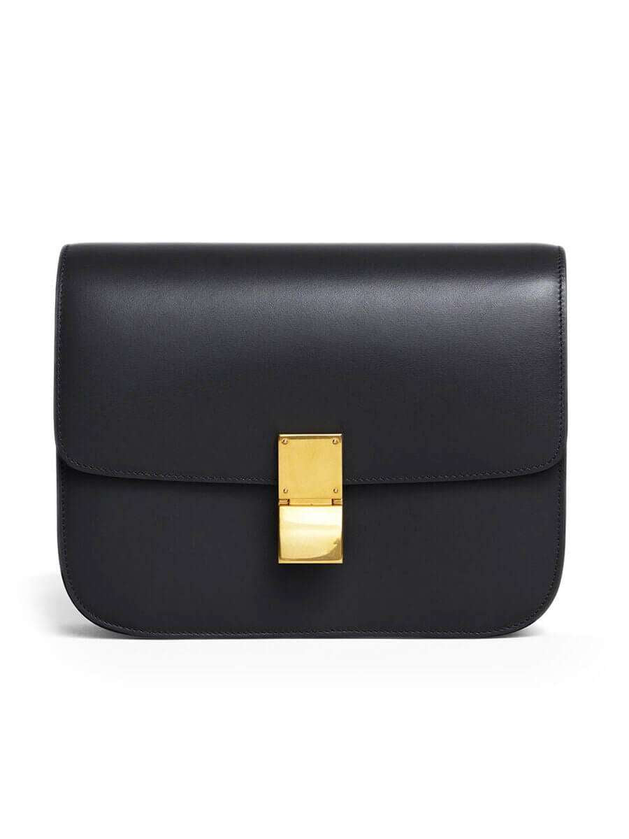 Medium Classic Bag In Box Calfskin Black