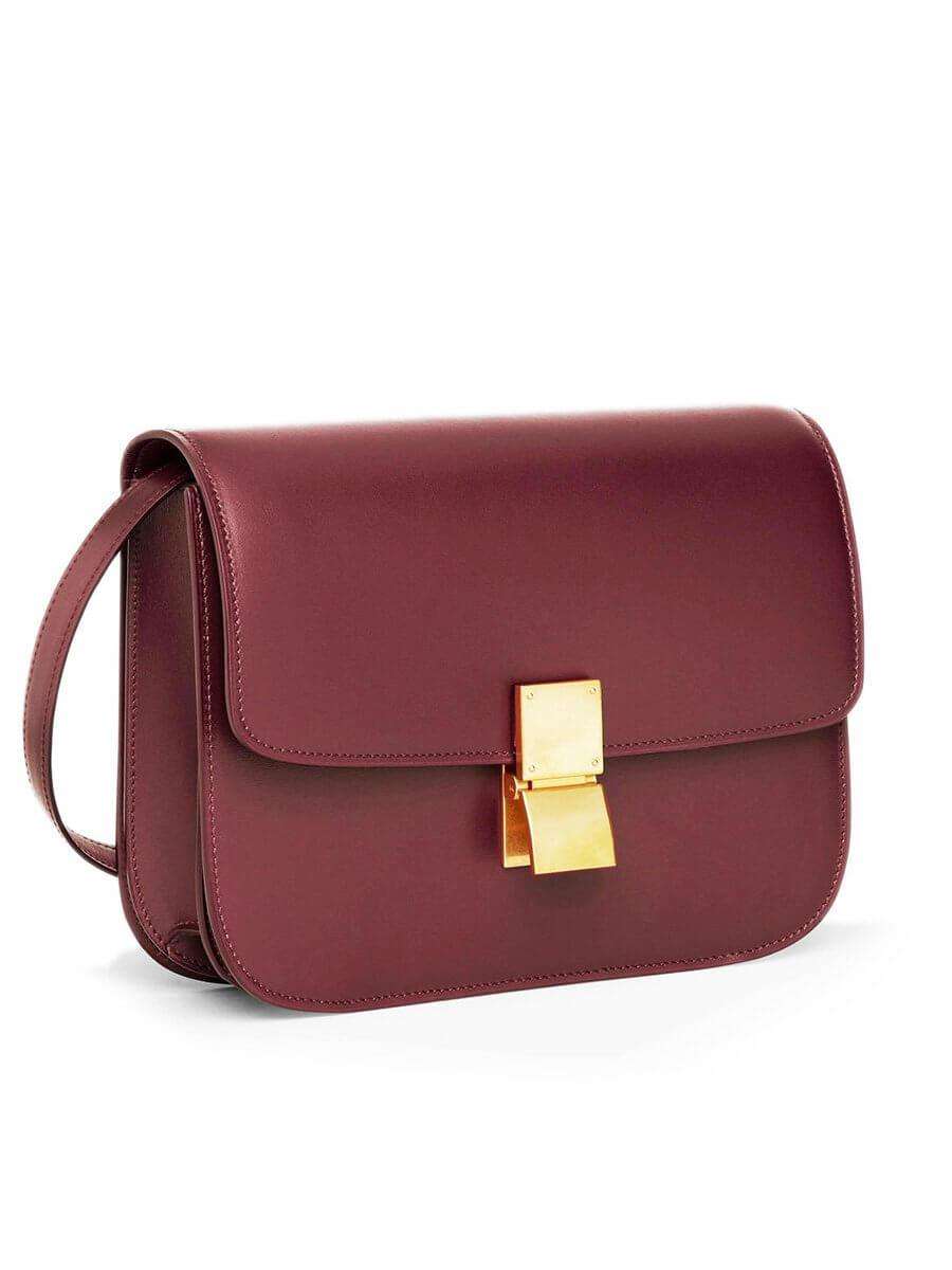 Medium Classic Bag In Burgundy Box Calfskin
