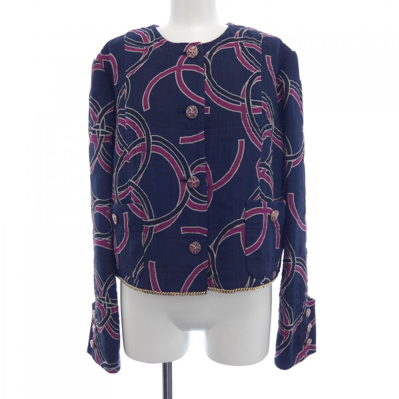 Chanel P74766V66259 Silk Collarless Jacket