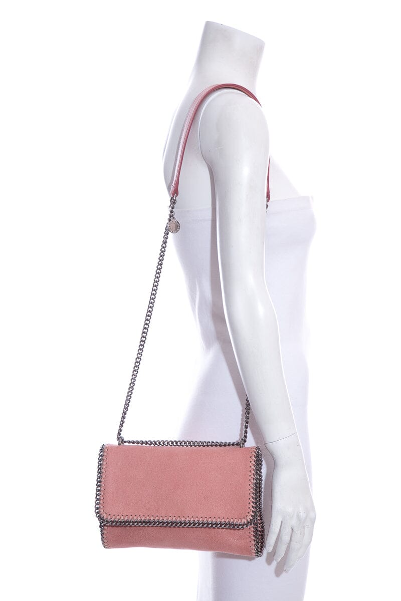 Stella McCartney Pink Chain Link Faux Suede Cross-Body