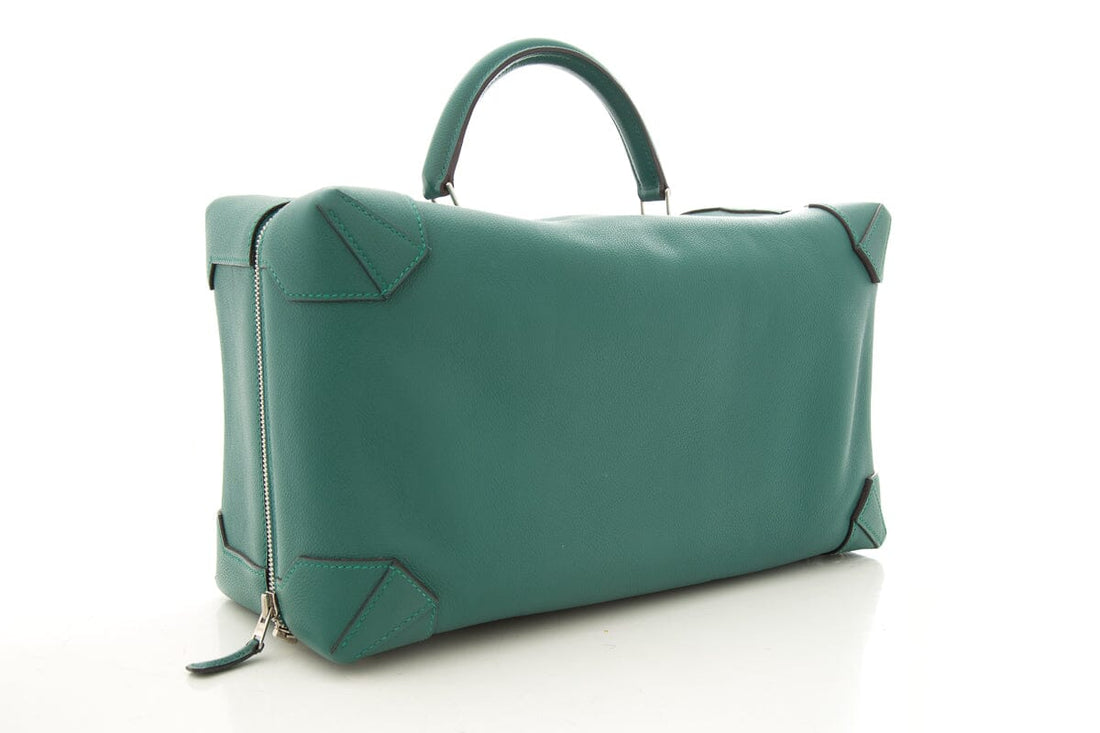 Hermès Vert Pelouse Mailbox Top Handle Leather Handbag