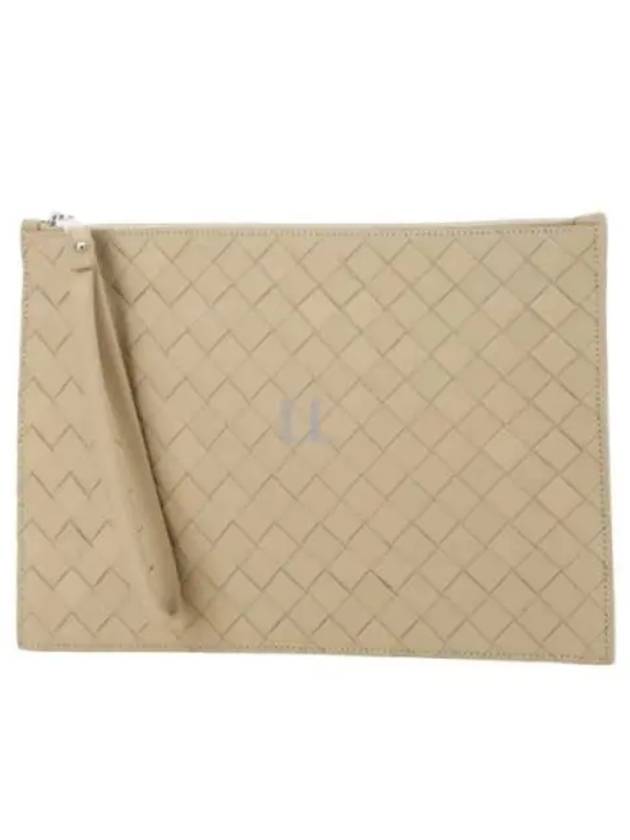 Bottega Veneta Intrecciato Strap Large Clutch Bag Porridge