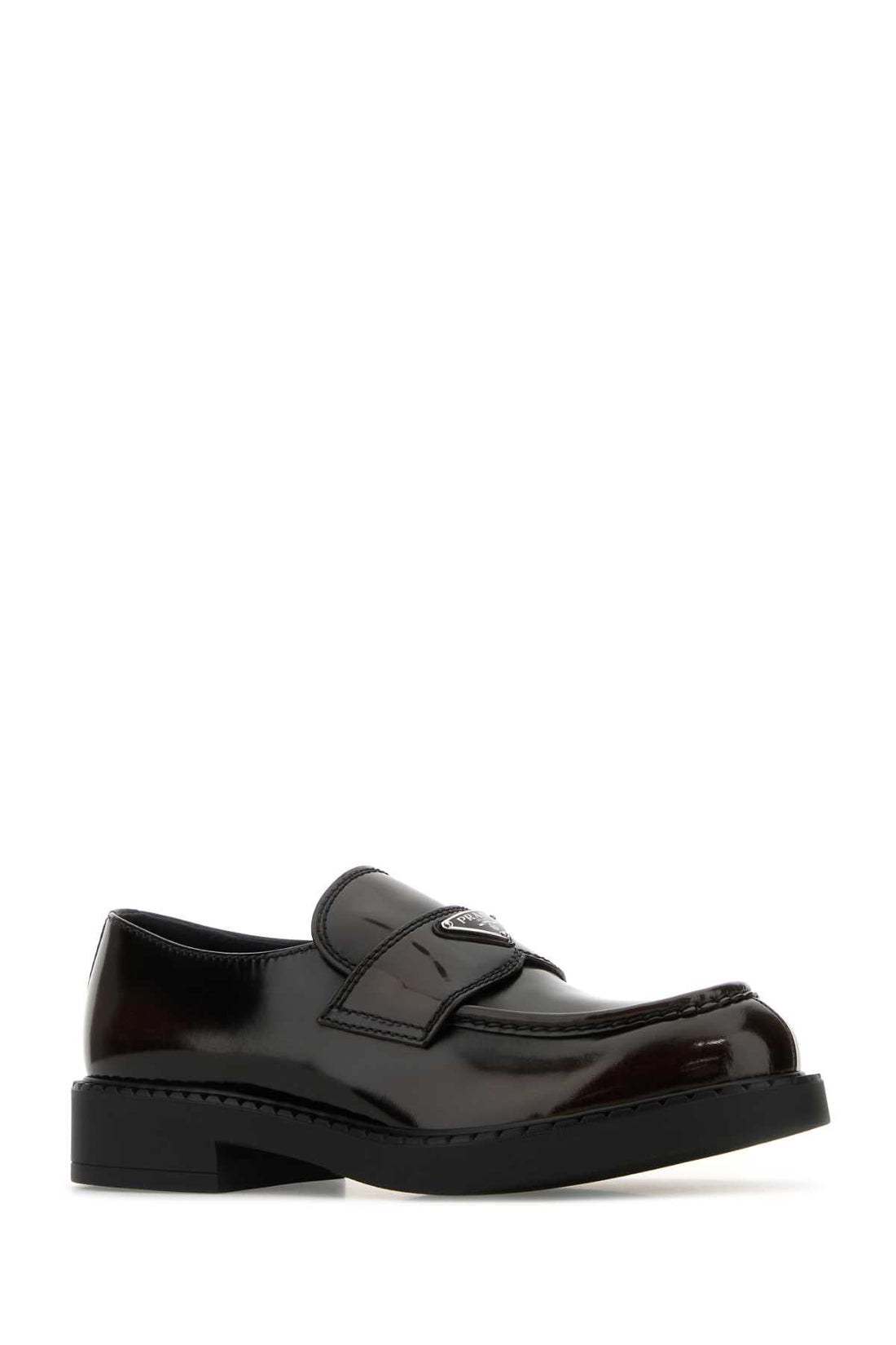 PRADA Premium Leather Chocolate Loafers for Men