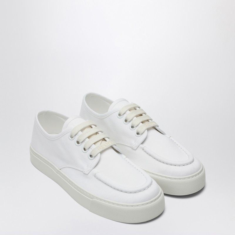 PRADA Cotton Canvas Sneaker with Lace-Up Closure