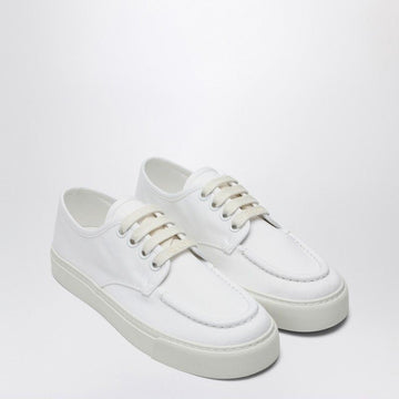 PRADA Cotton Canvas Sneaker with Lace-Up Closure