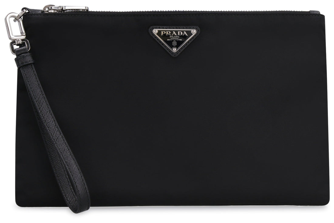 PRADA Mini Re-Nylon and Saffiano Pouch Handbag