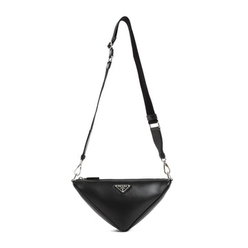 PRADA Leather Triangle Crossbody Handbag