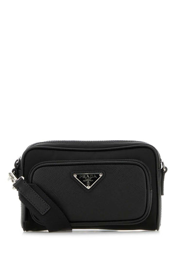 PRADA Re-Nylon and Leather Crossbody Handbag