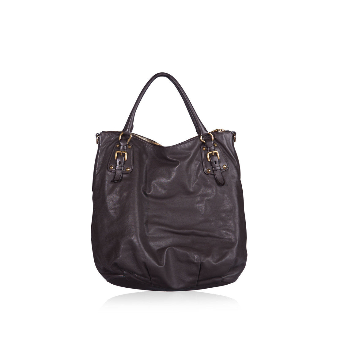Prada Bruciato Cervo Leather Bauletto