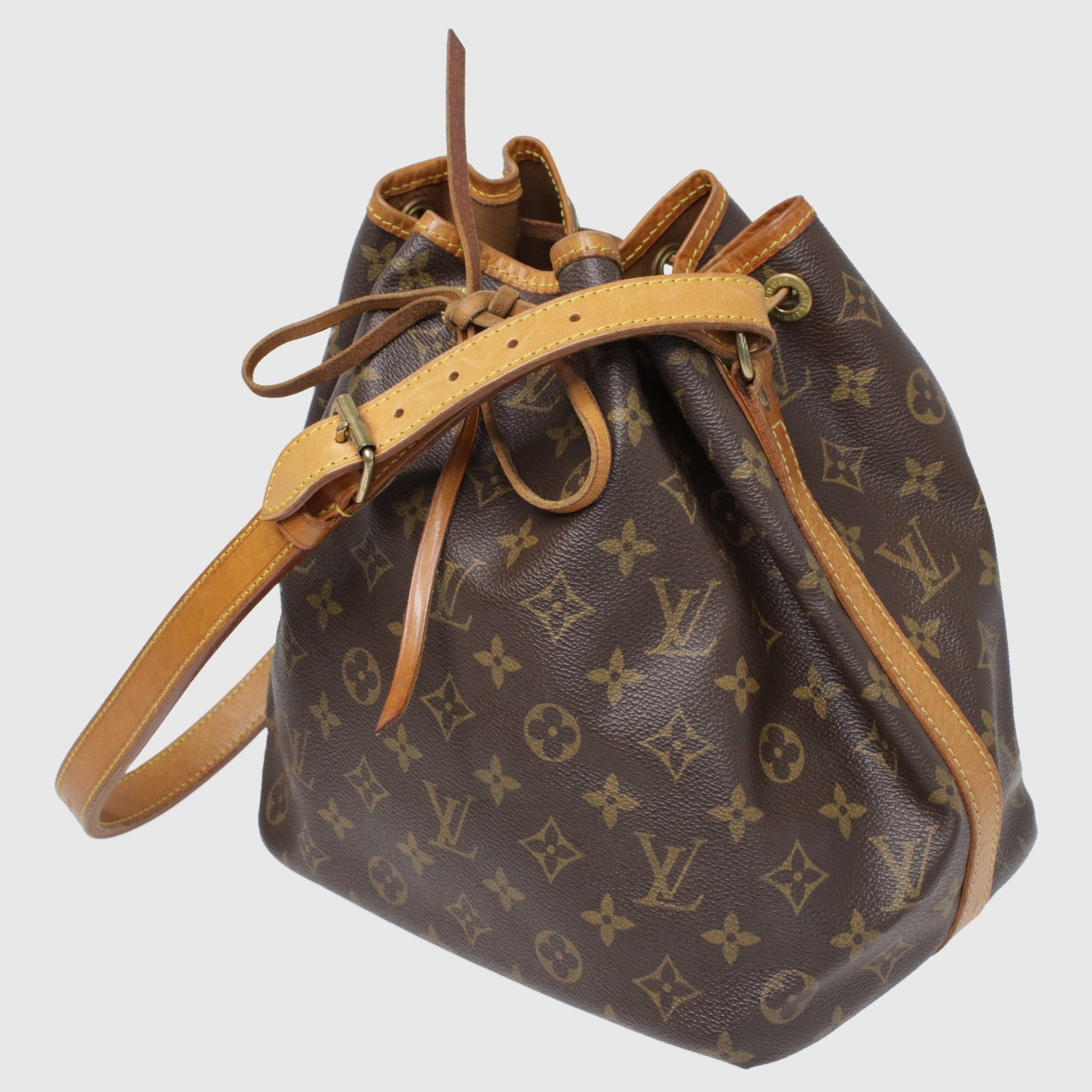 Brown Monogram Petite Noe Shoulder Bag