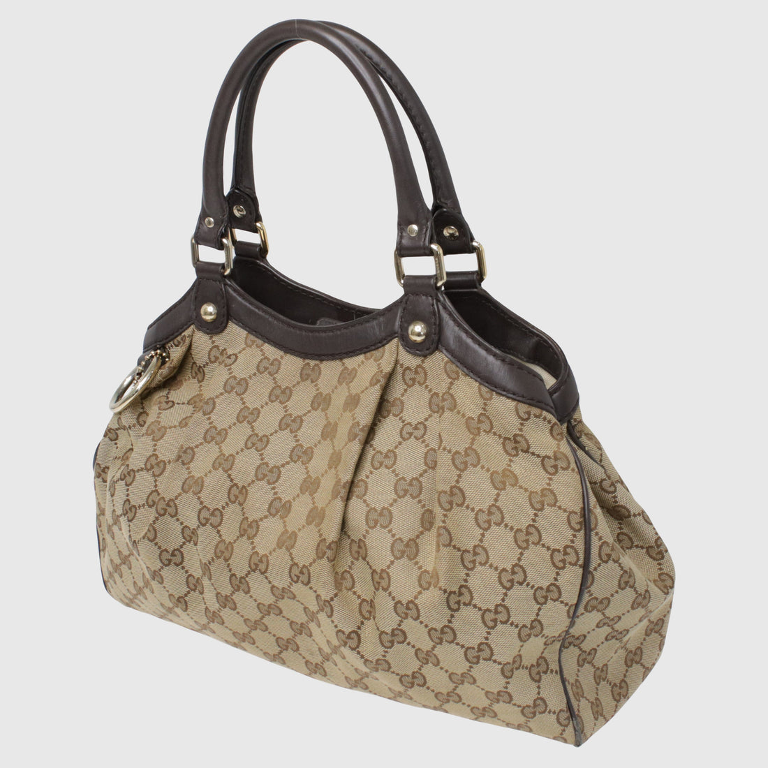 Brown Small GG Canvas Tote Bag