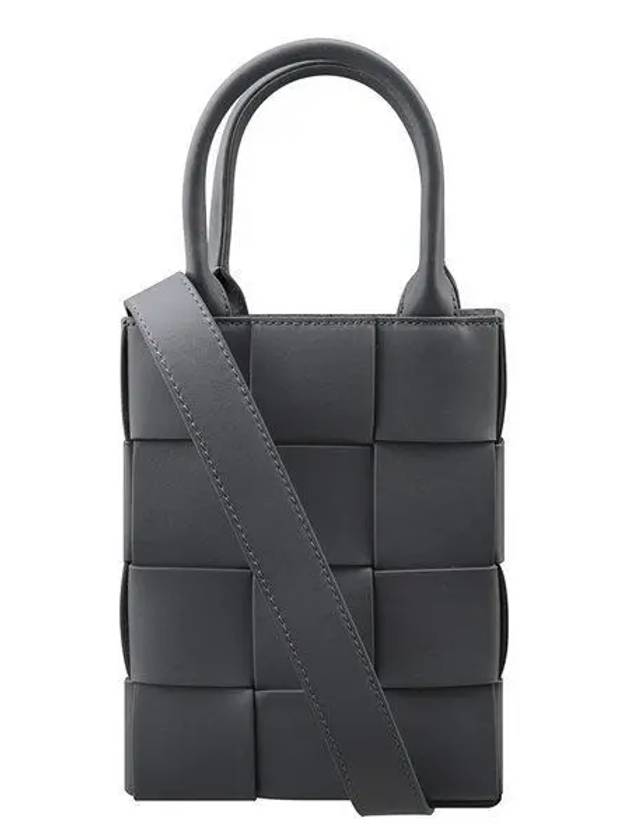Bottega Veneta Intrecciato Cassette Mini Tote Bag Grey