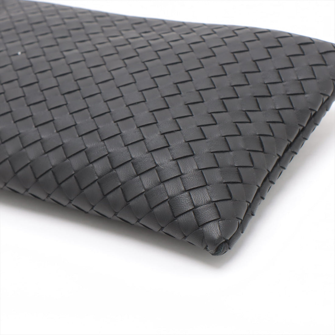 Bottega Veneta  Intrecciato Leather Clutch Bag Black