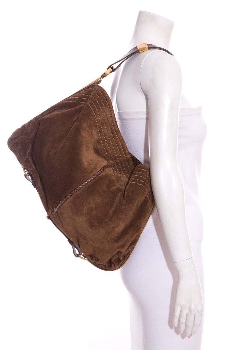 Jimmy Choo Brown Suede Shoulder Bag